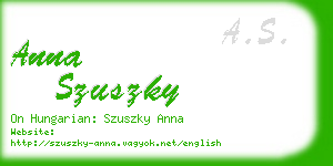 anna szuszky business card